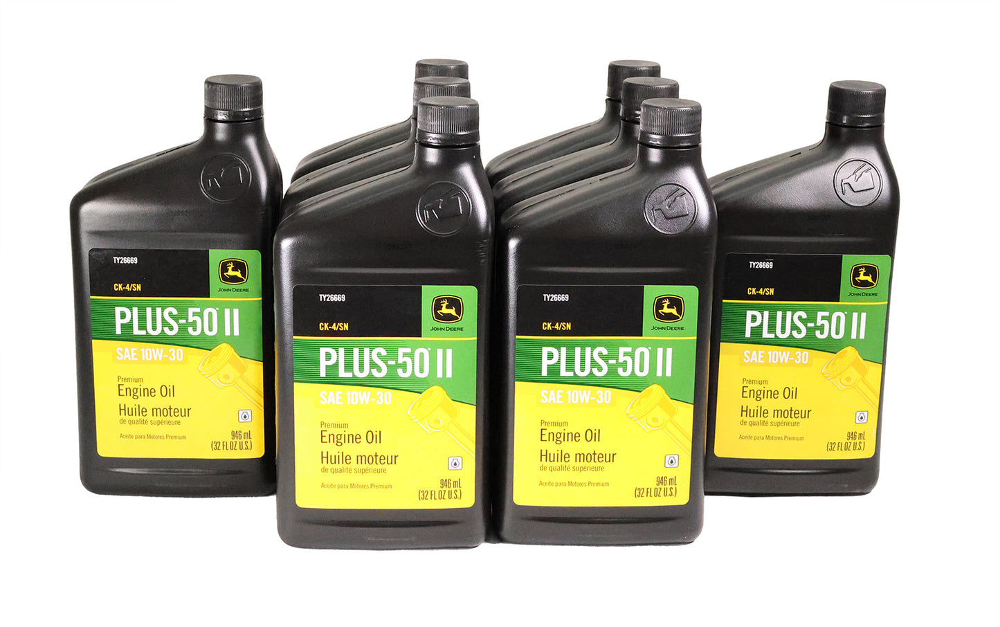 John Deere Original Equipment (8 PACK) Plus-50 II SAE 10W-30 Quart Engine Oil - TY26669