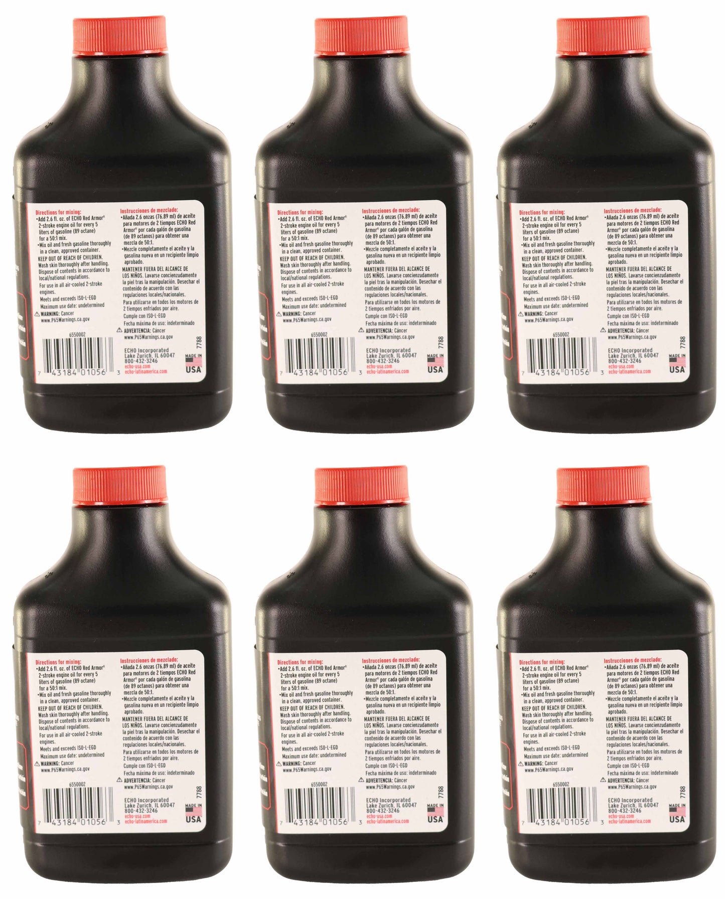 Echo Original Equipment 6-PACK Red Armor 2-Cycle Engine Oil (5.2 fl oz Bottle) - 6550002