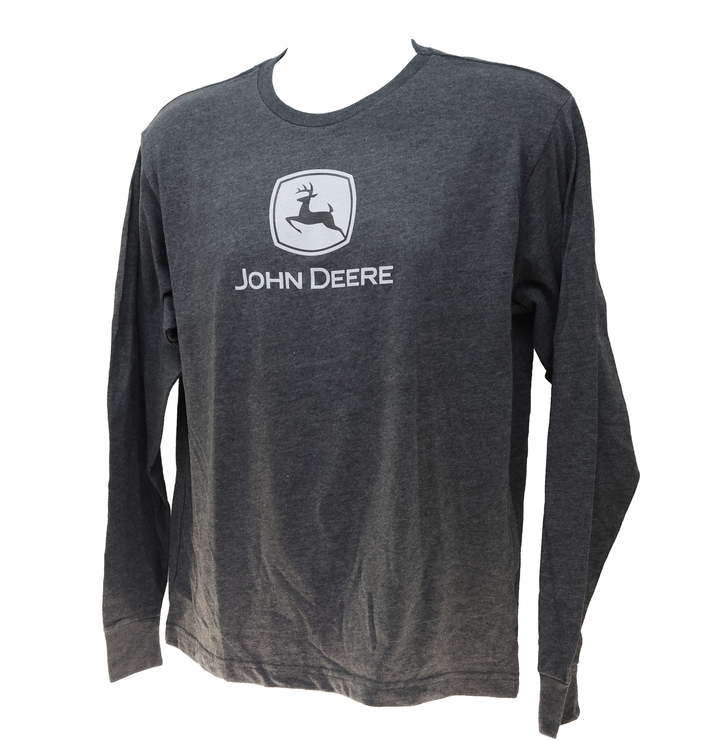 John Deere Youth Boy Long SLV Tee with Logo Heather