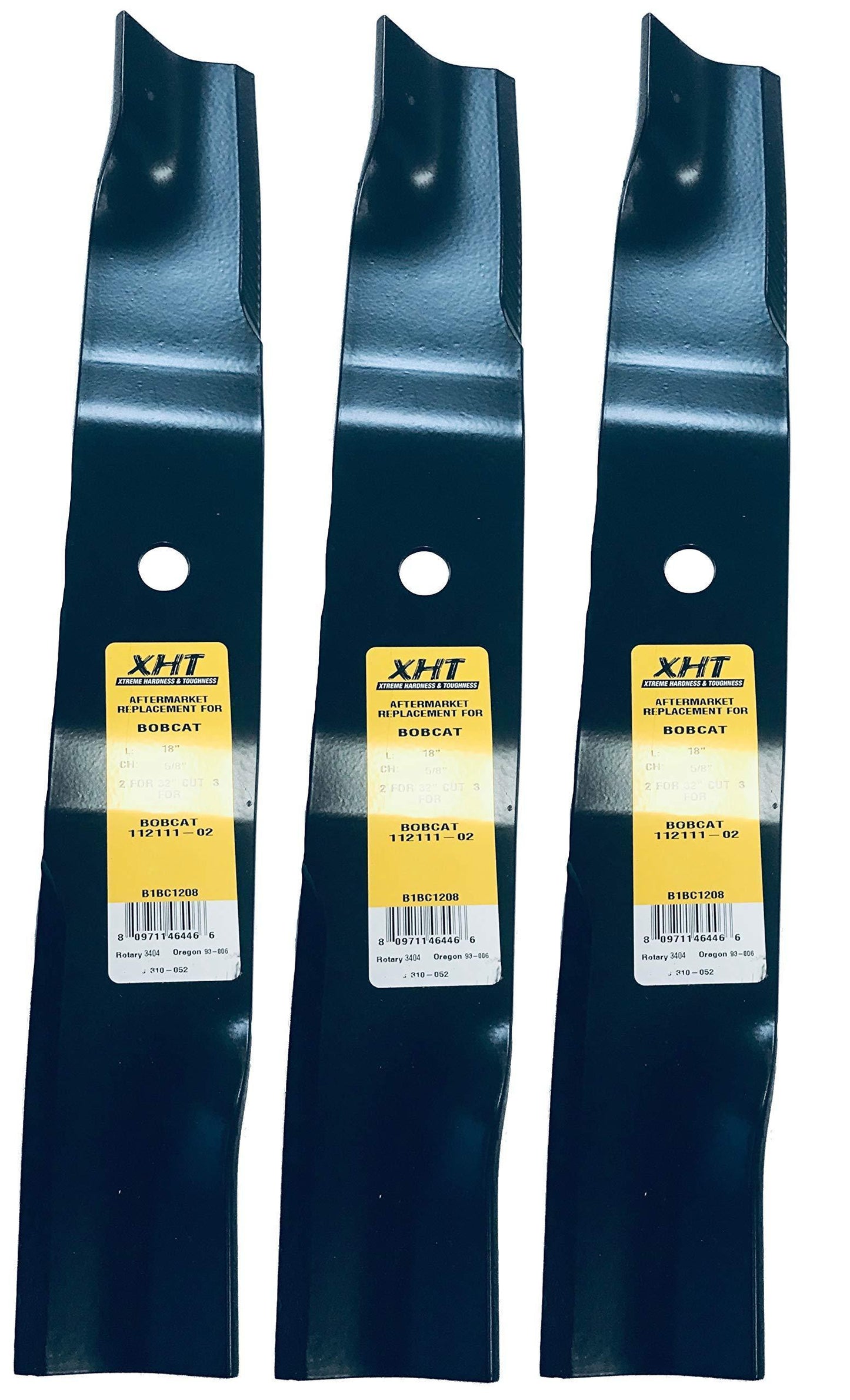 A&I XHT Non-Notched 112111-02 Mower Blade (Set of 3) - B1BC1208,3