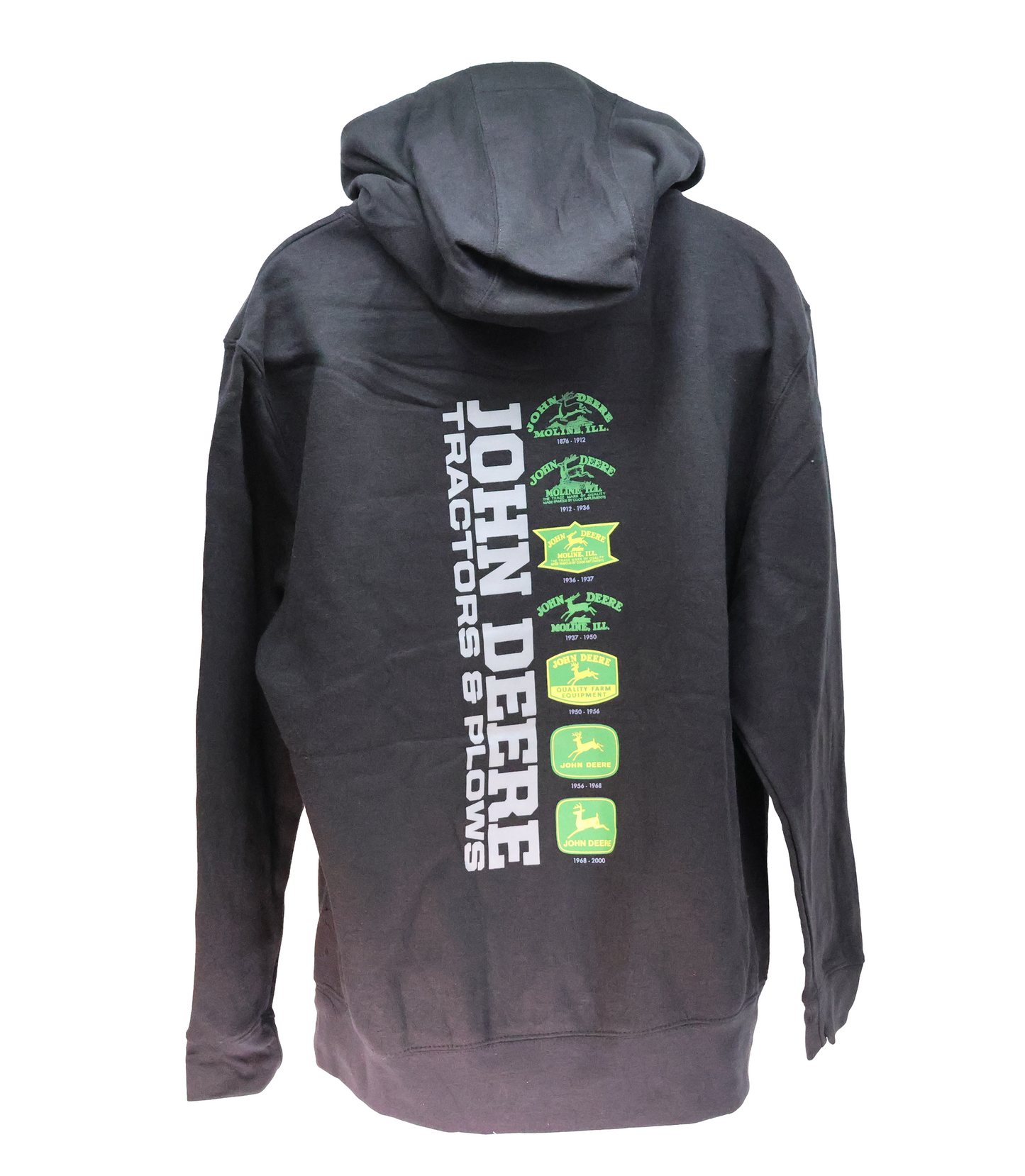 John Deere Mens Black Tractor & Plows Hoodie Medium - LP79303