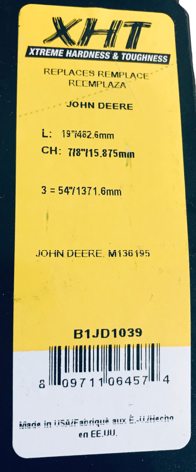 XHT 19" Mower Blade (Set of 3) - B1JD1039,3
