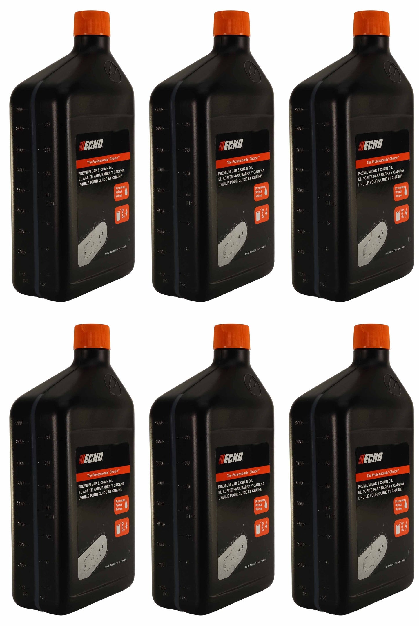 Echo Original Equipment 6-PACK Premium Bar and Chain Oil (1 Quart Bottle) - 6459012