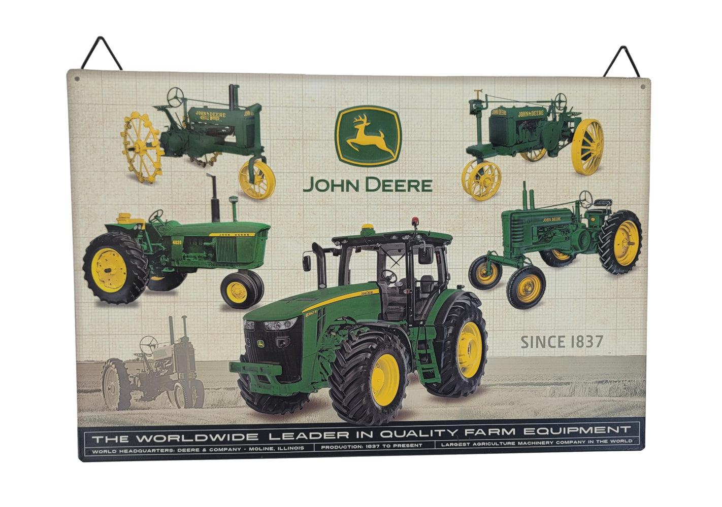 John Deere Farm Equipment Collage Metal Sign (18") - LP82985