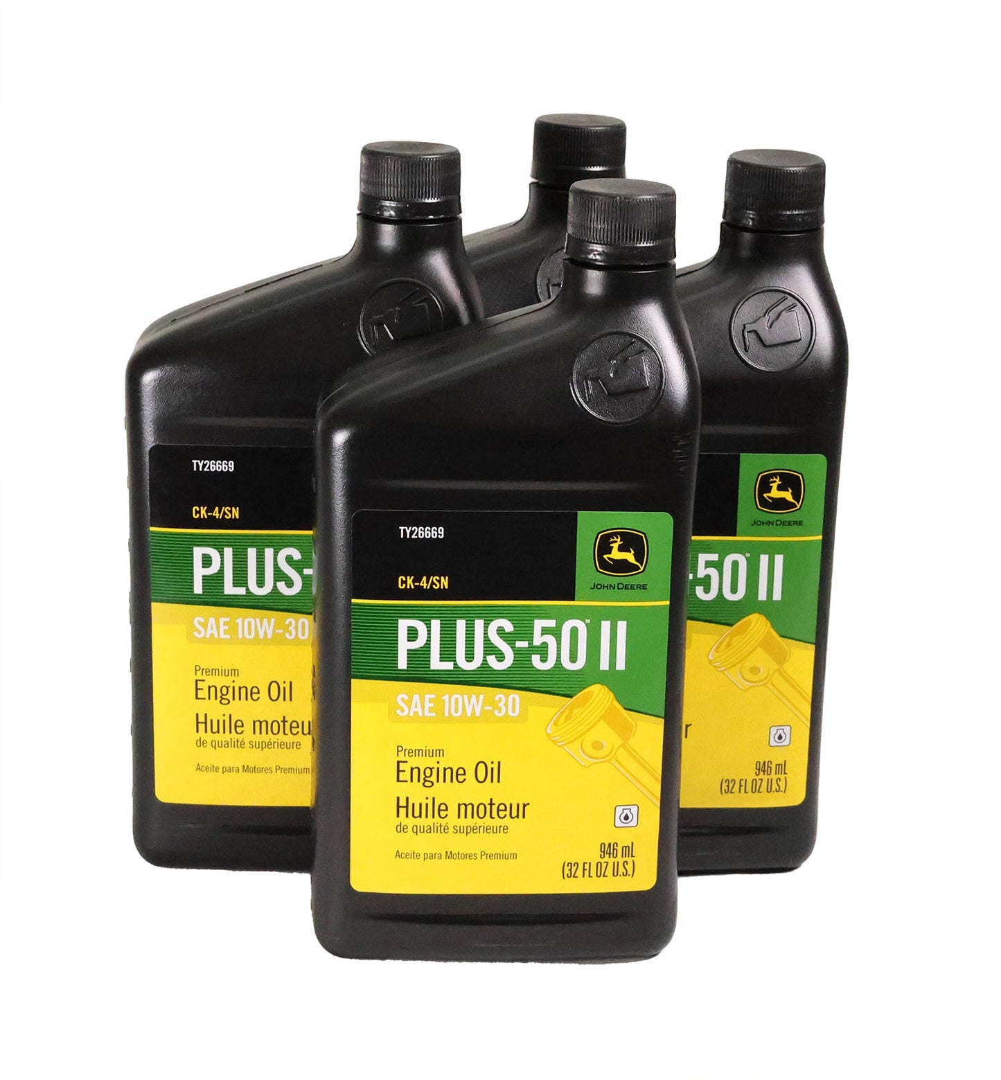 John Deere Original Equipment (4 PACK) Plus-50 II SAE 10W-30 Quart Engine Oil - TY26669