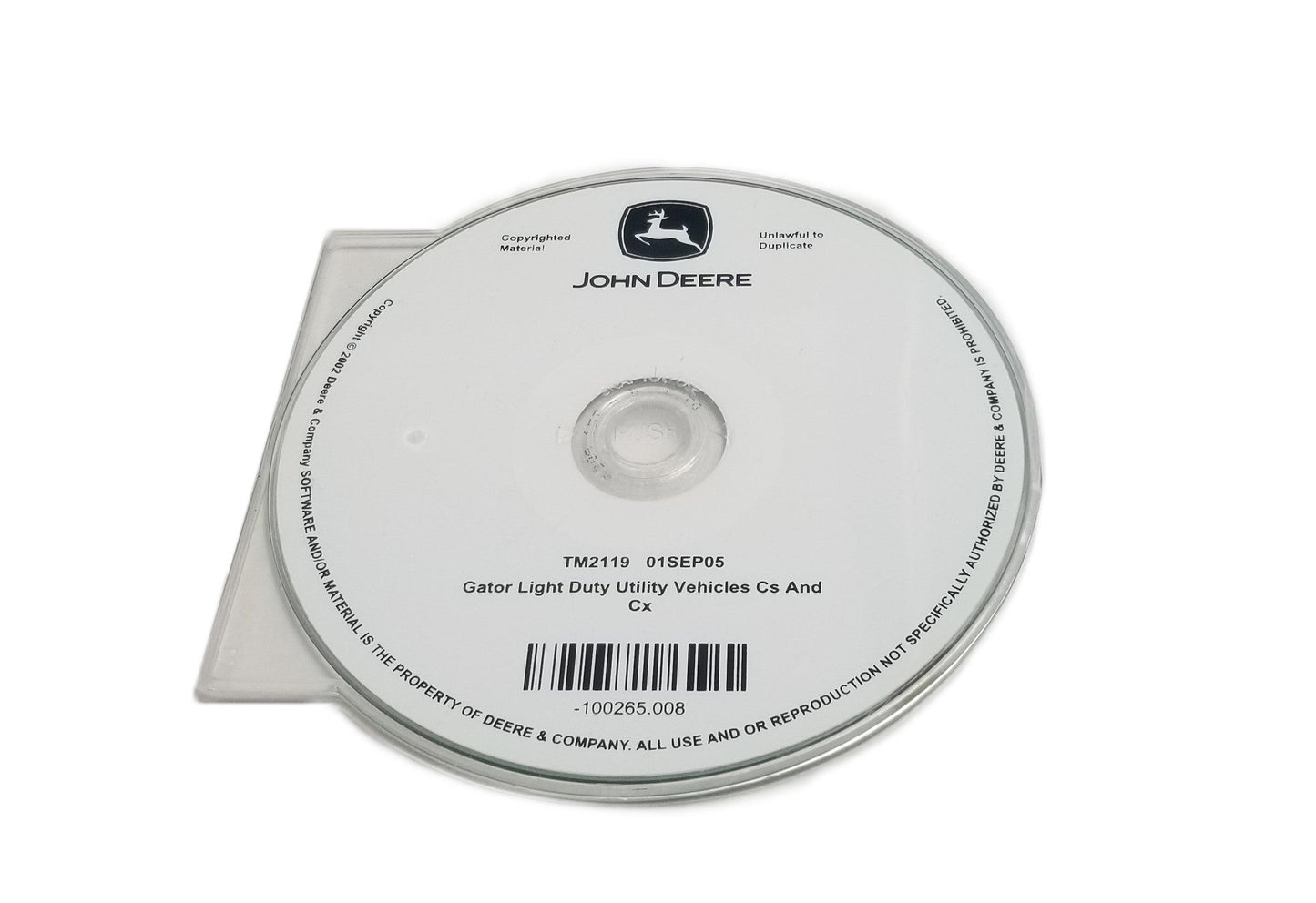 John Deere CS/CX Gator Utility Vehicle Technical CD Manual - TM2119CD
