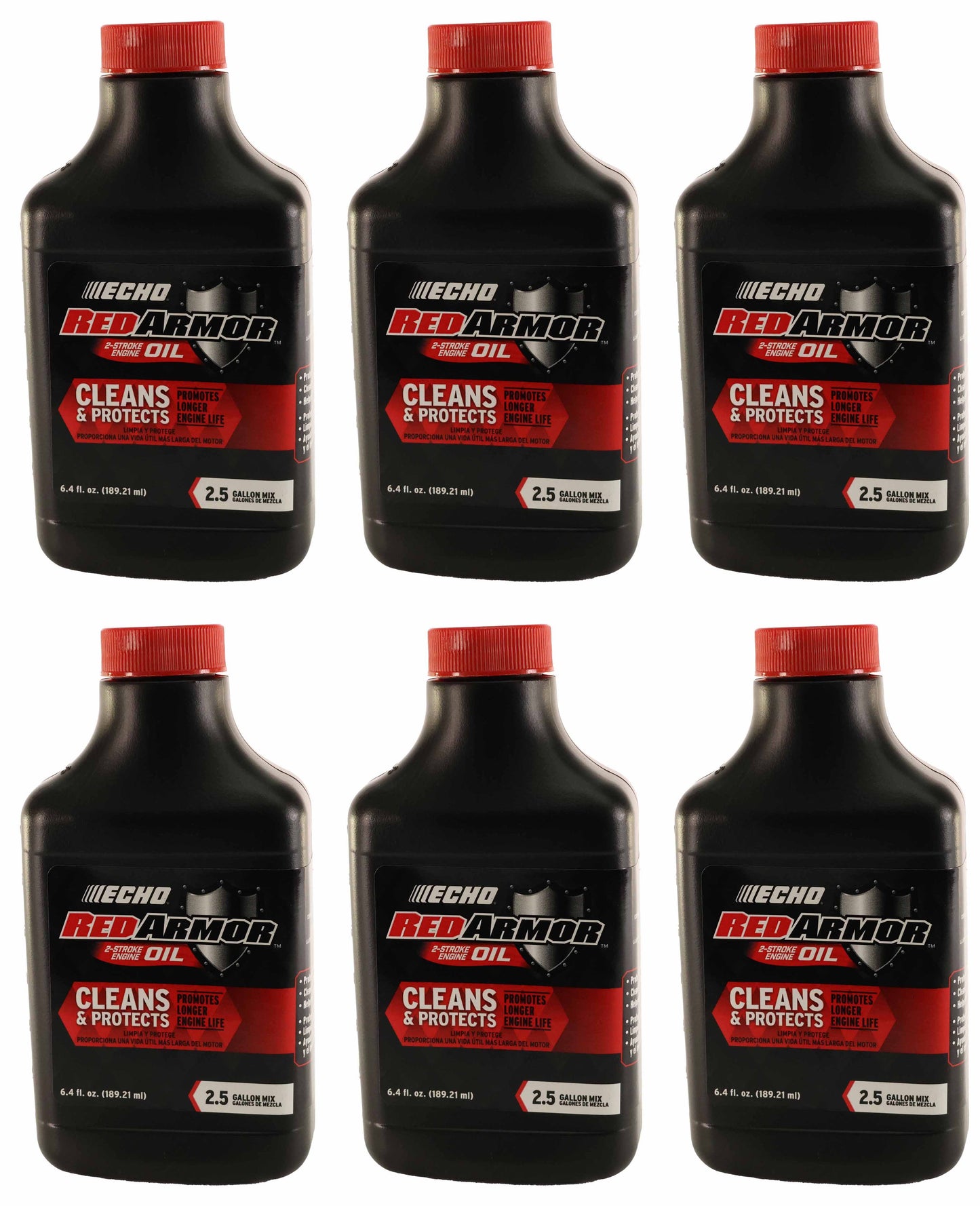 Echo Original Equipment 6-PACK Red Armor 2-Cycle Engine Oil (6.4 fl oz Bottle) - 6550025