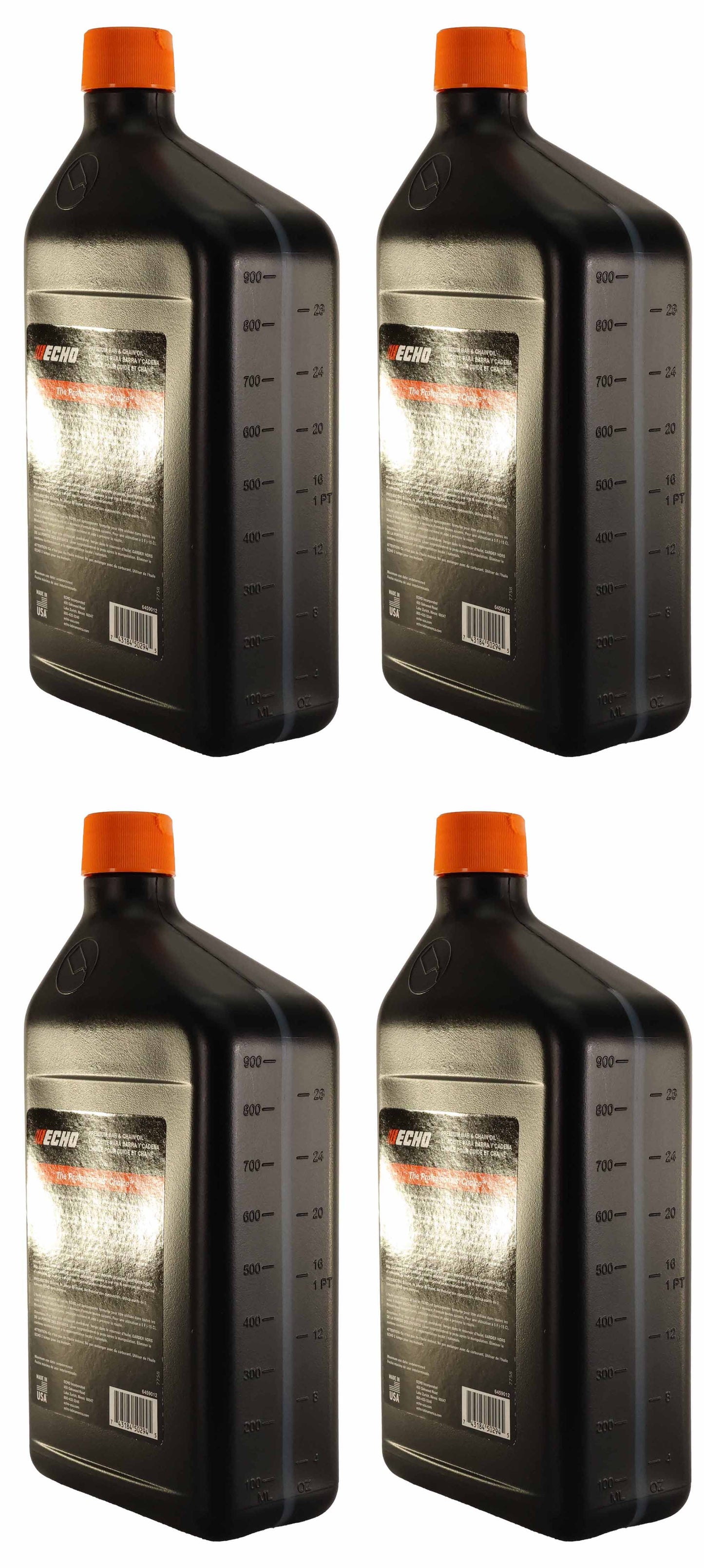 Echo Original Equipment 4-PACK Premium Bar and Chain Oil (1 Quart Bottle) - 6459012