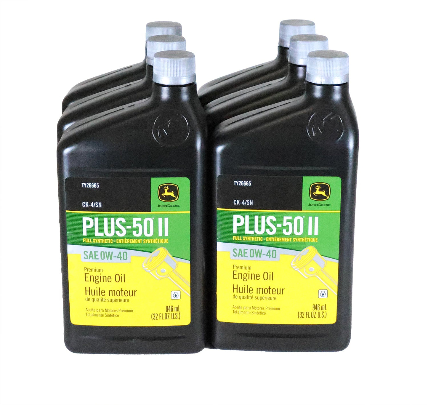 John Deere (6 PACK) Plus-50 II Full Synthetic SAE 0W-40 Engine Oil - TY26665