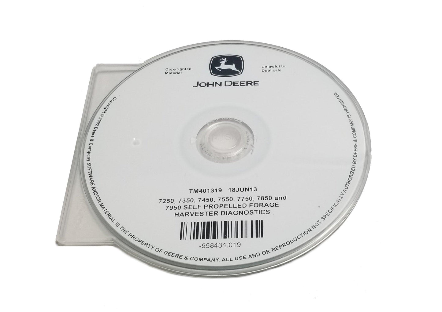 John Deere 7250/7350/7450/7550/7750/7850/7950 Self Propelled Forage Harvester Technical CD Manual - TM401319CD
