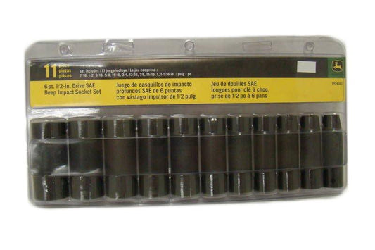 John Deere 6pt 1/2-Inch Drive SAE Deep Impact Socket Set - TY24363