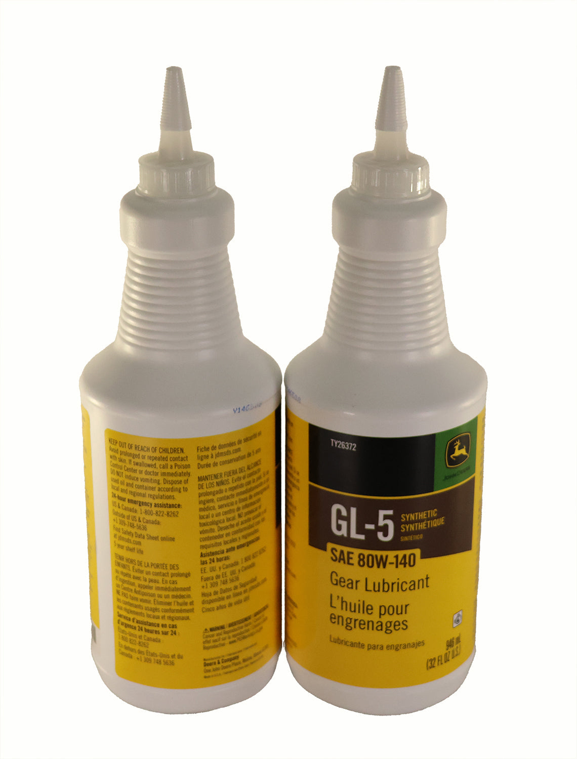 John Deere Original Equipment (2 PACK) GL-5 Synthetic SAE 80W-140 Gear Lubricant - TY26372