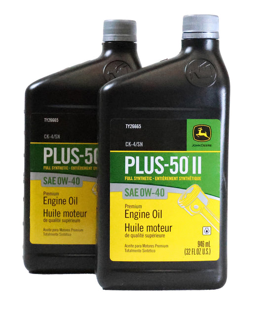 John Deere (2 PACK) Plus-50 II Full Synthetic SAE 0W-40 Engine Oil - TY26665