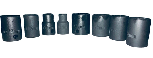 John Deere Metric 6pt 3/8" Drive Impact Socket Set 8 Pieces - TY27272