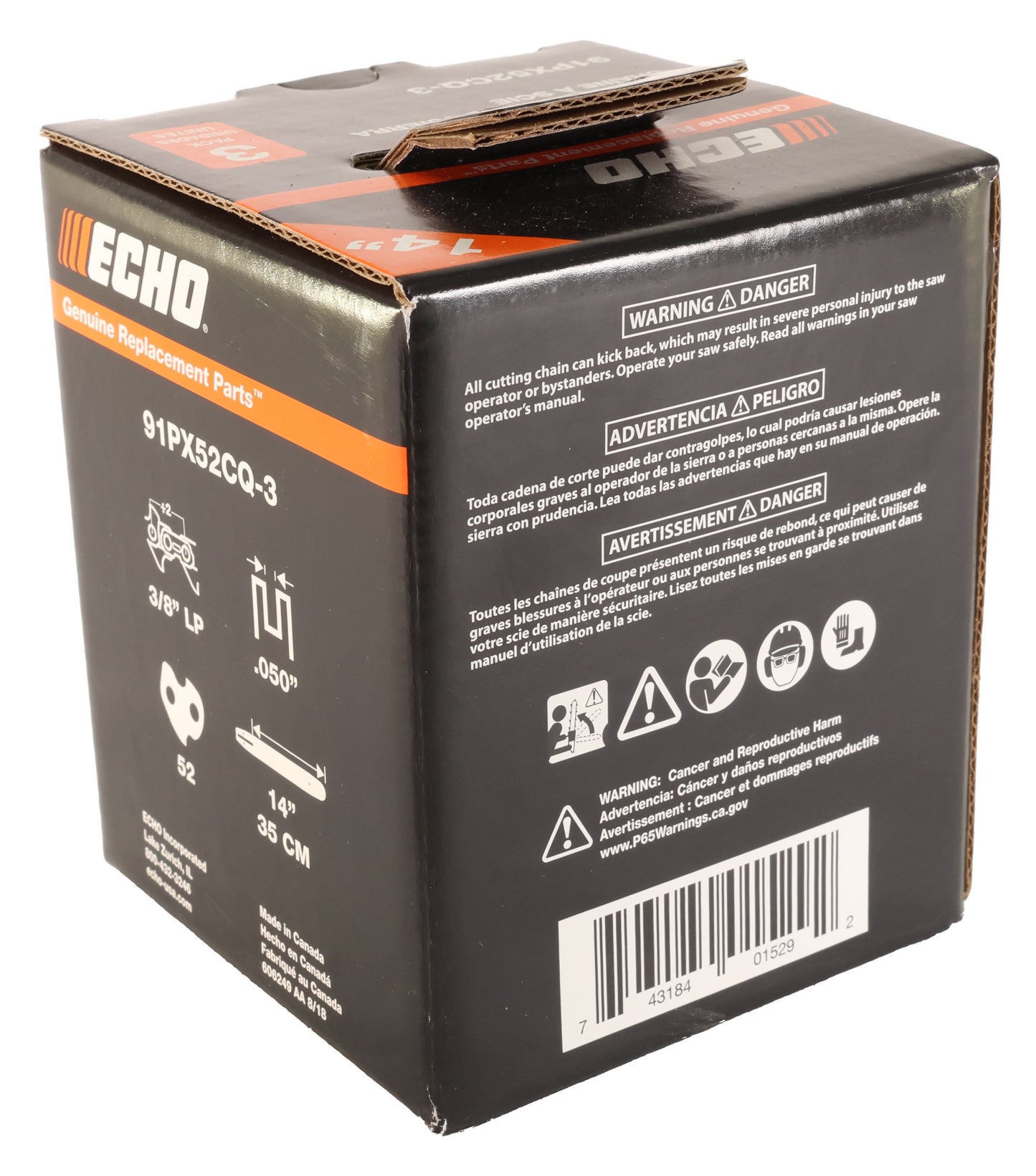 Echo Original Equipment Pack of 3 91PX52CQ Chainsaw Chains - 91PX52CQ-3