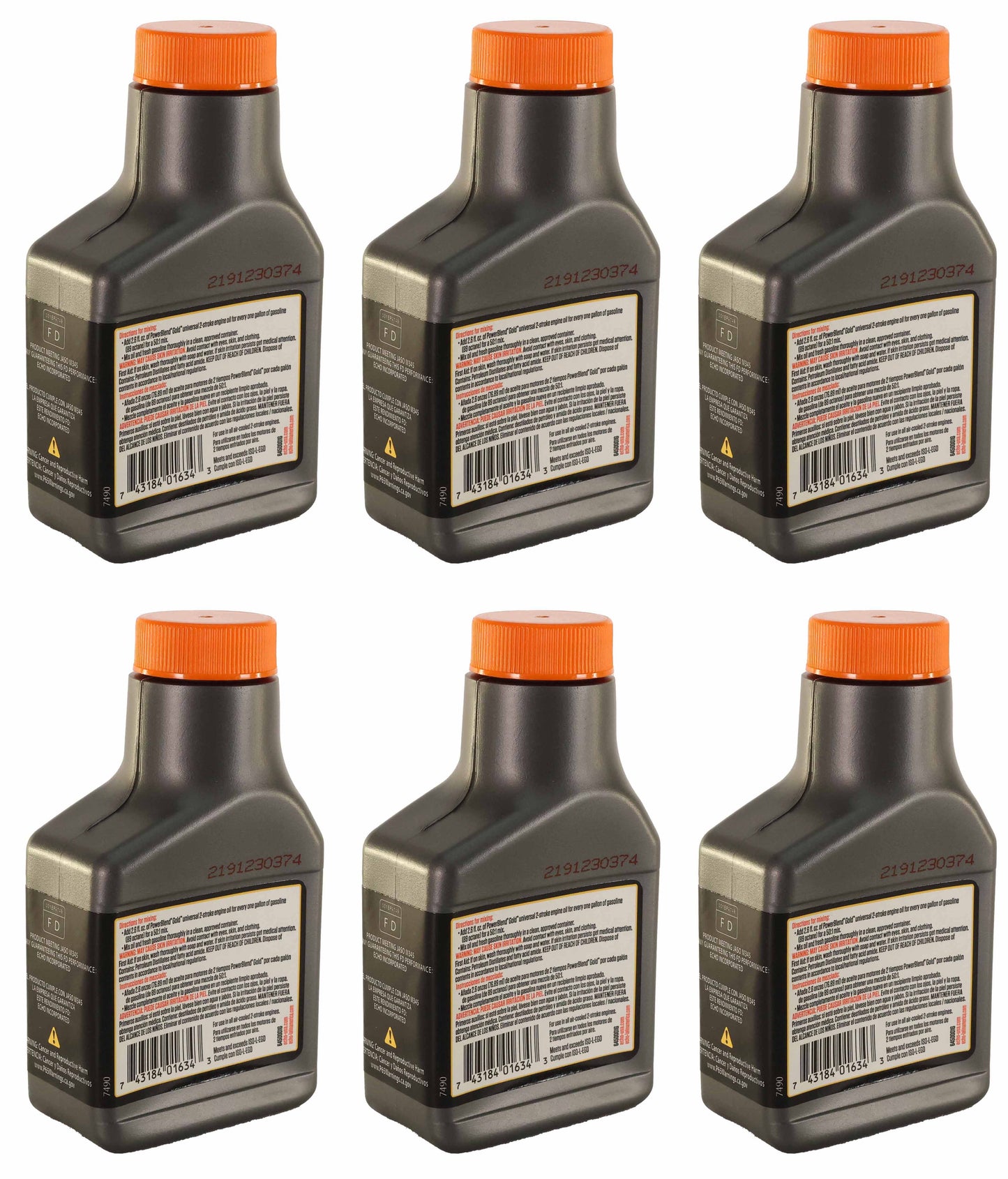 Echo Original Equipment 6-PACK Power Blend Gold Oil Mix 50:1 (2.6 fl oz Bottles) - 6450001