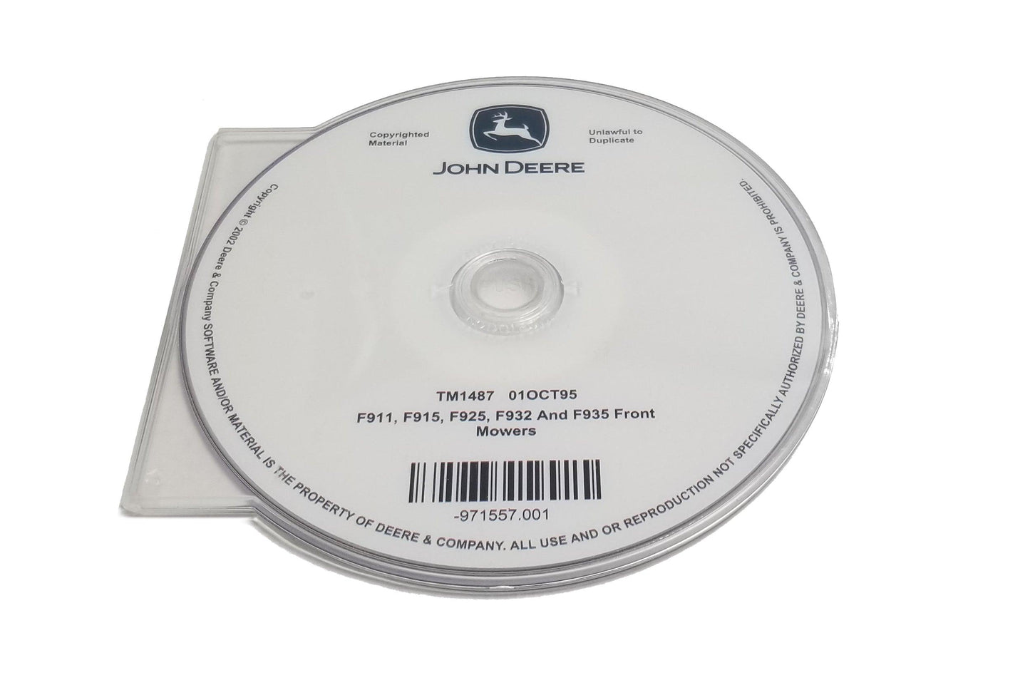 John Deere F911/F915/F925/F932/F935 Front Mowers Technical CD Manual - TM1487CD