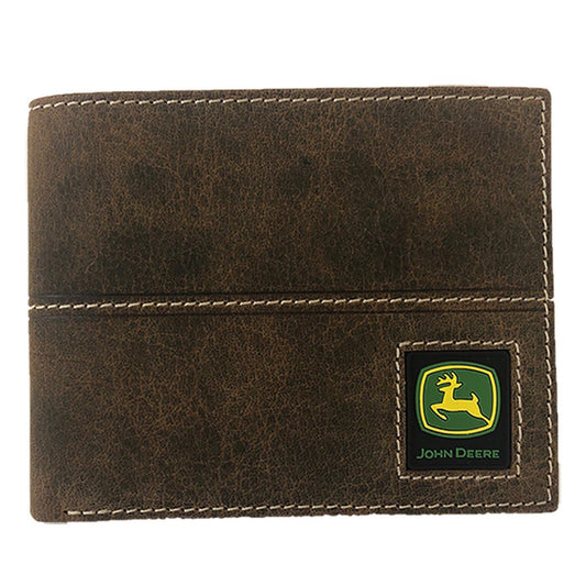John Deere Distressed Leather Bifold Wallet - LP74726