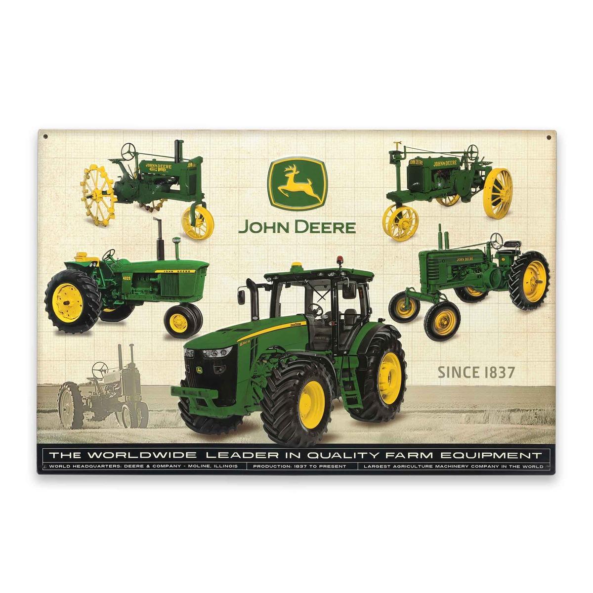 John Deere Farm Equipment Collage Metal Sign (18") - LP82985