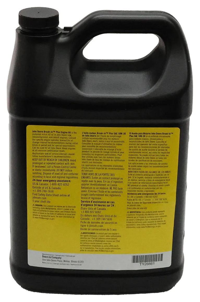 John Deere Original Equipment Break-In Plus Engine Oil - TY26661