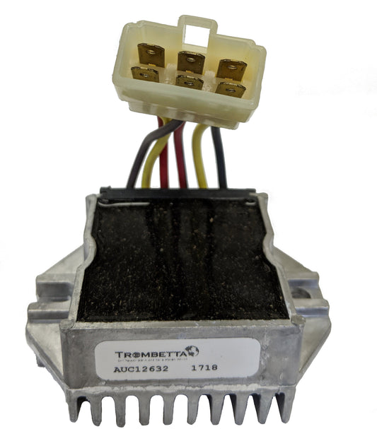Top-down angle of John Deere AUC12632 voltage regulator