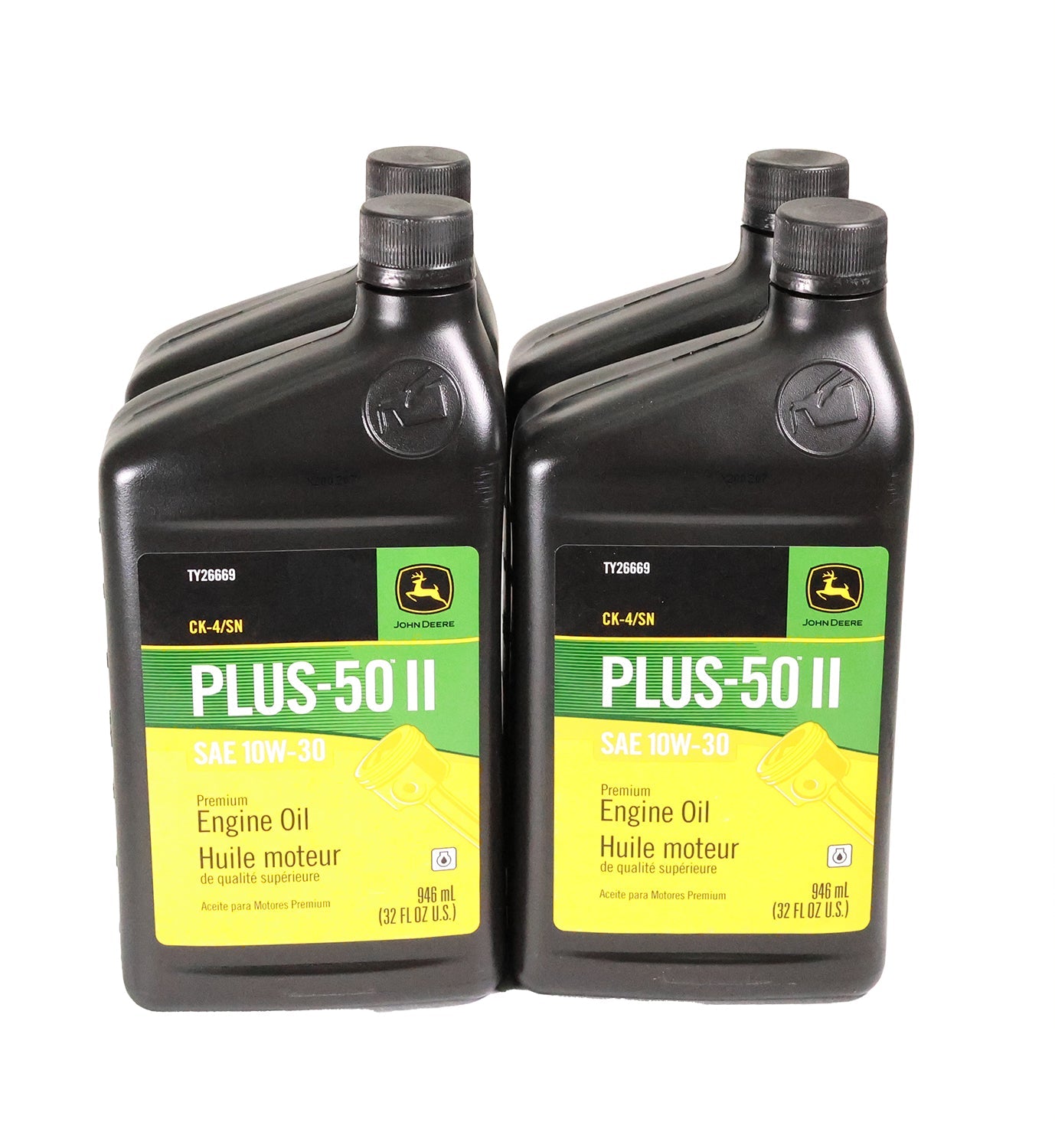 John Deere Original Equipment (4 PACK) Plus-50 II SAE 10W-30 Quart Engine Oil - TY26669