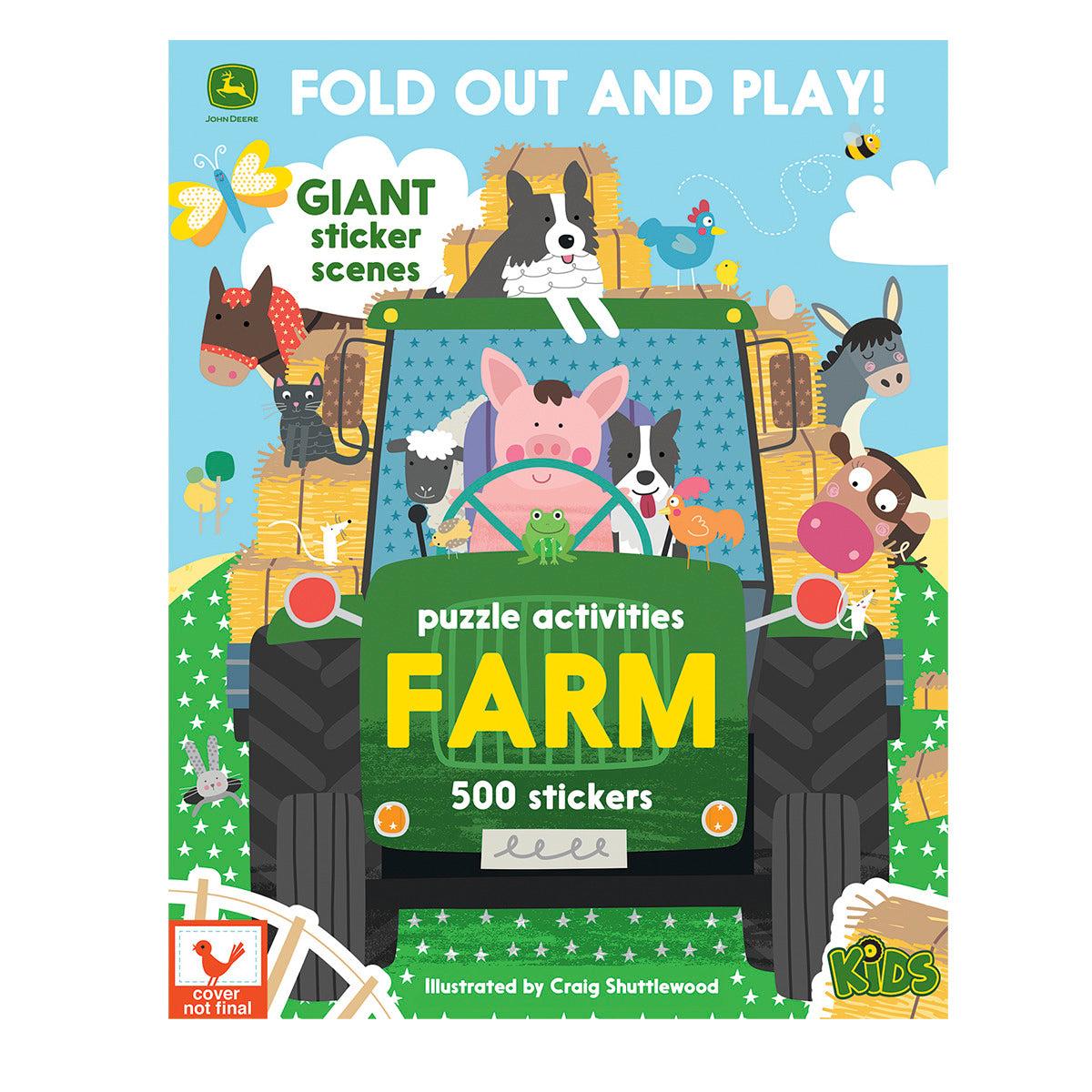 John Deere Kids Farm: 500 Stickers and Puzzle Activities : Fold Out and Play! (Paperback)