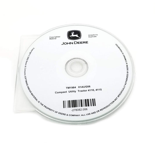 John Deere 4110/4115 Compact Utility Tractor Technical Manual CD - TM1984CD