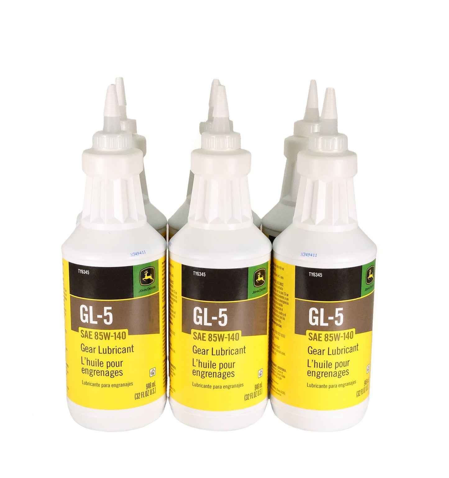 John Deere Original Equipment (4 PACK) GL-5 SAE 85W-140 Gear Lubricant - TY6345