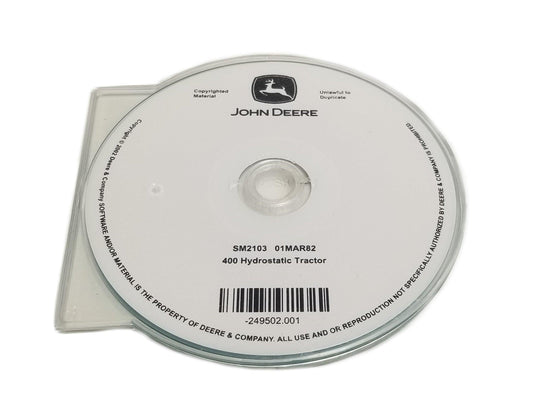 John Deere 400 Hydrostatic Tractor Service Manual CD - SM2103CD