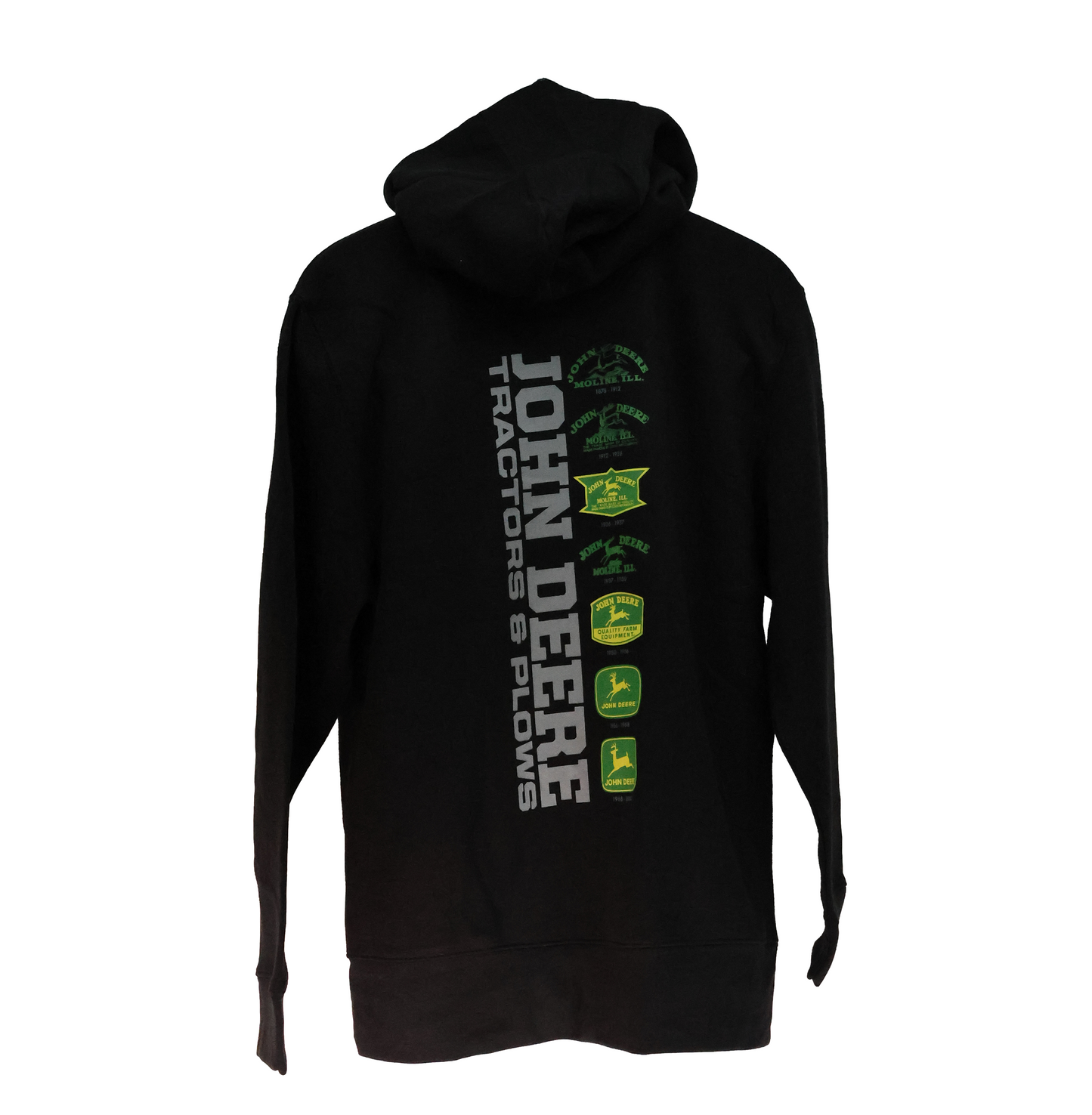 John Deere Mens Black Tractor & Plows Hoodie Medium - LP79303