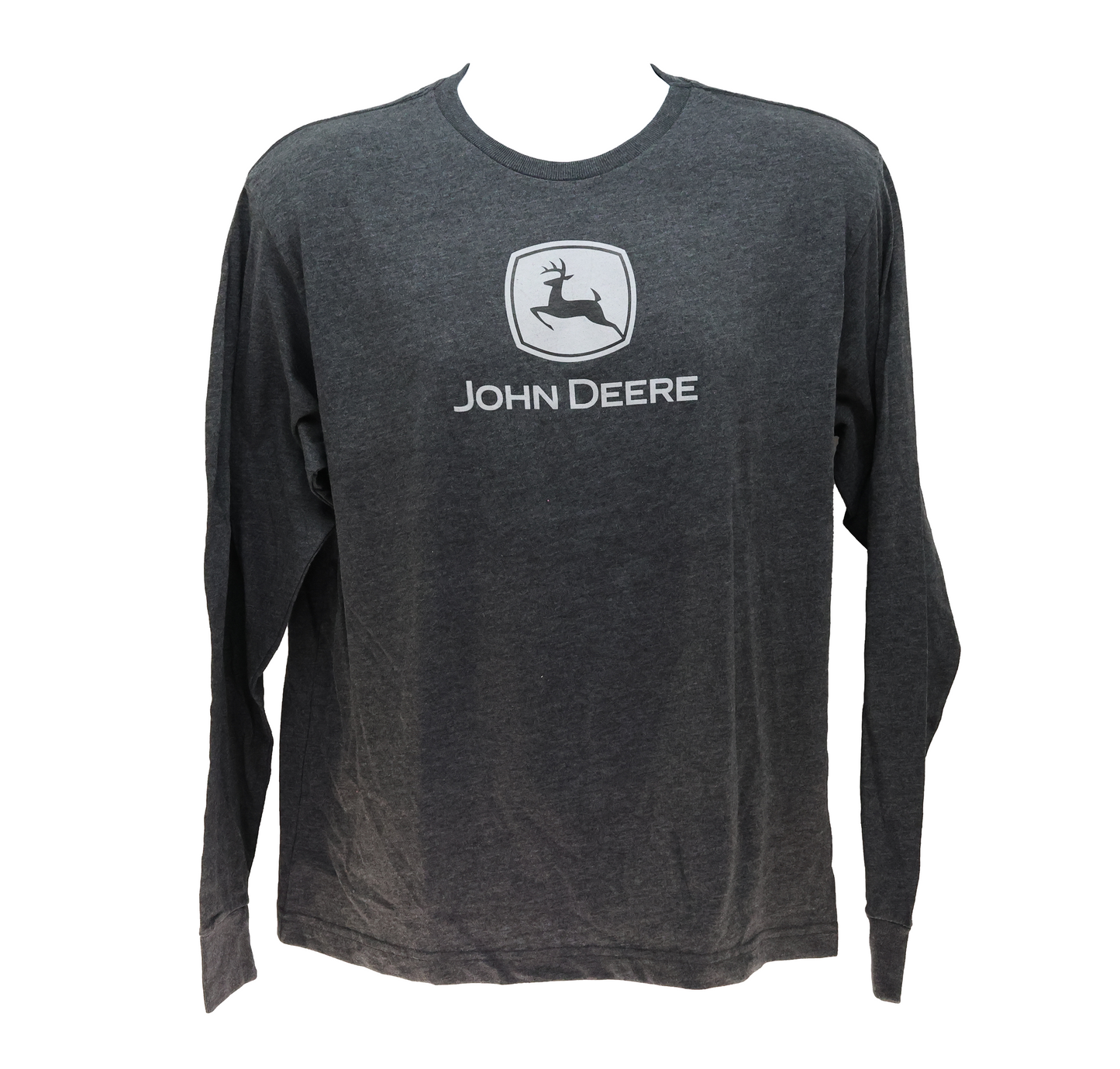 John Deere Youth Boy Long SLV Tee with Logo Heather