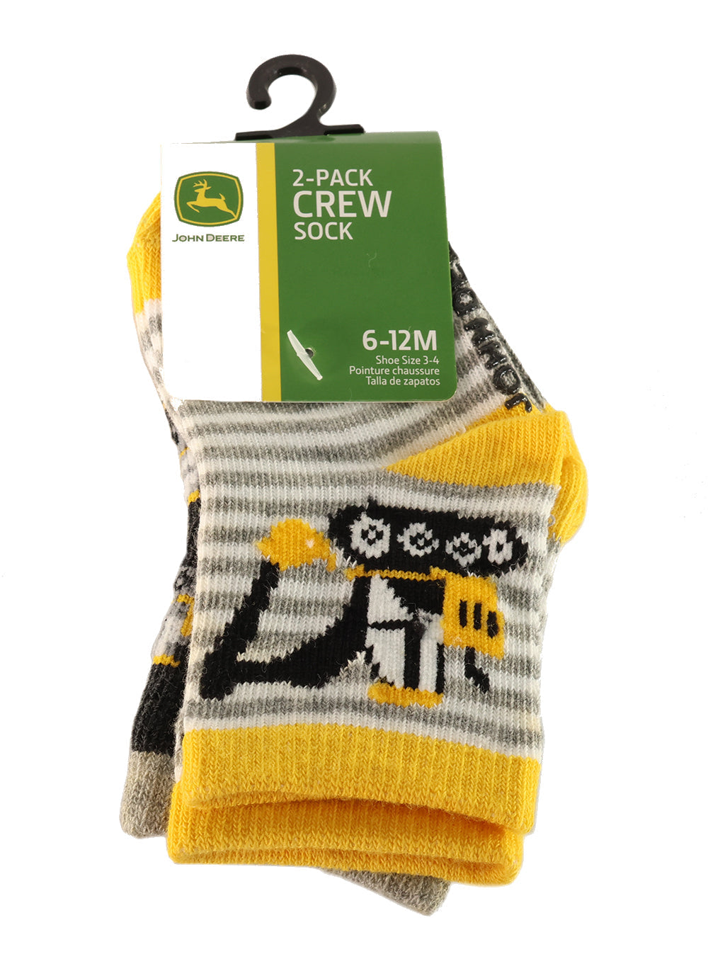 John Deere Construction Equipment Crew Socks Size 6-12 Months - LP74744