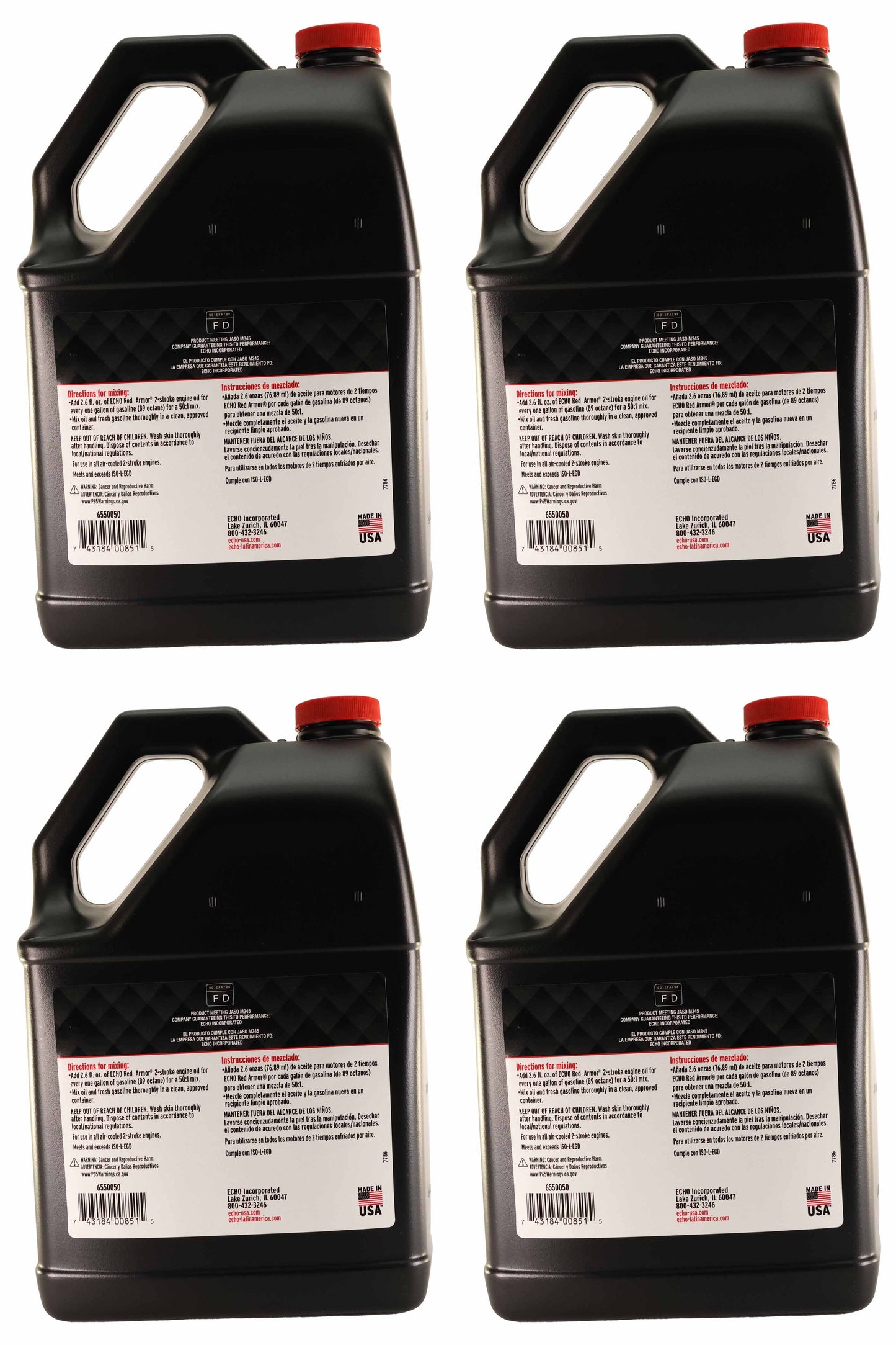 Echo Original Equipment 4-PACK Red Armor 2-Cycle Engine Oil (1 Gallon Bottle)...