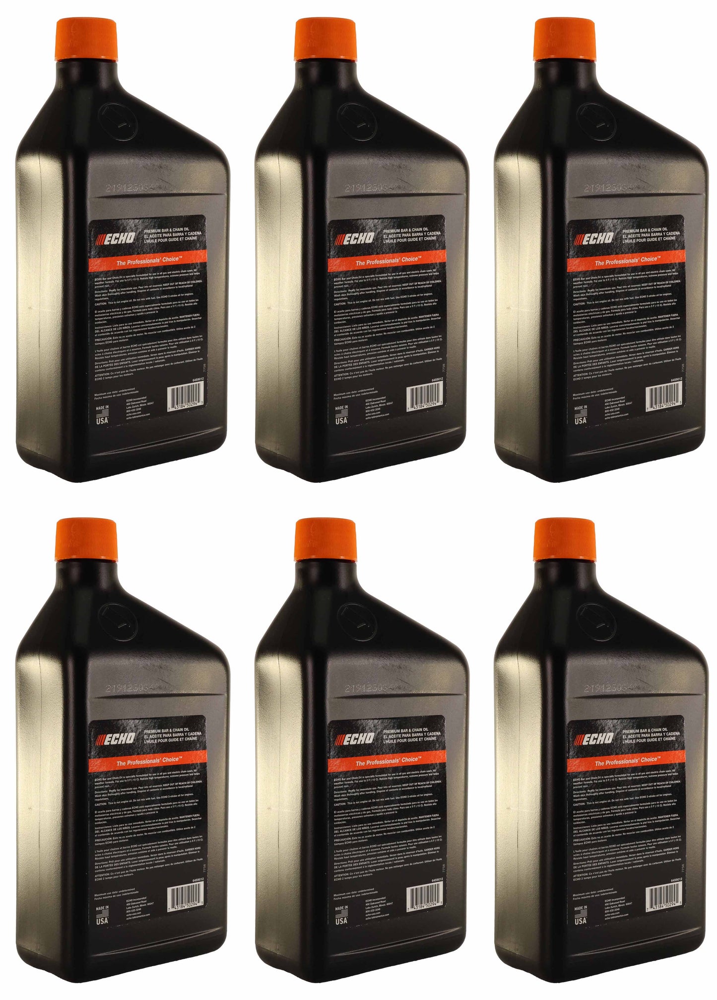 Echo Original Equipment 6-PACK Premium Bar and Chain Oil (1 Quart Bottle) - 6459012