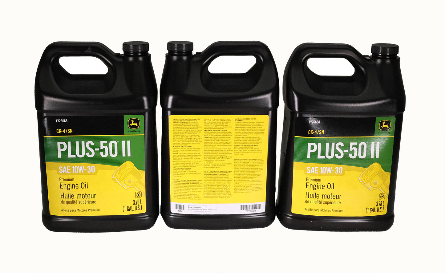 John Deere Original Equipment (3 GALLONS) Plus-50 II SAE 10W-30 Engine Oil - TY26668