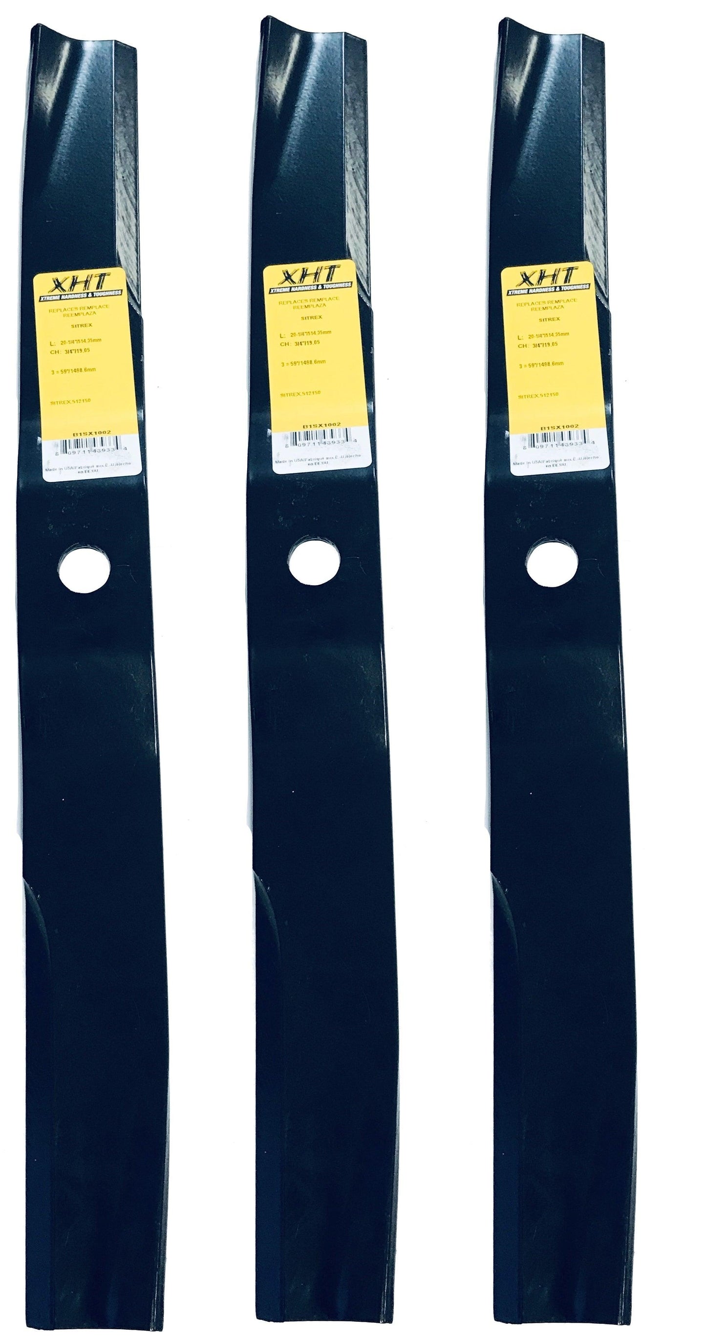 XHT 20-1/4", 3/4" Mower Blade (Set of 3) - B1SX1002,3
