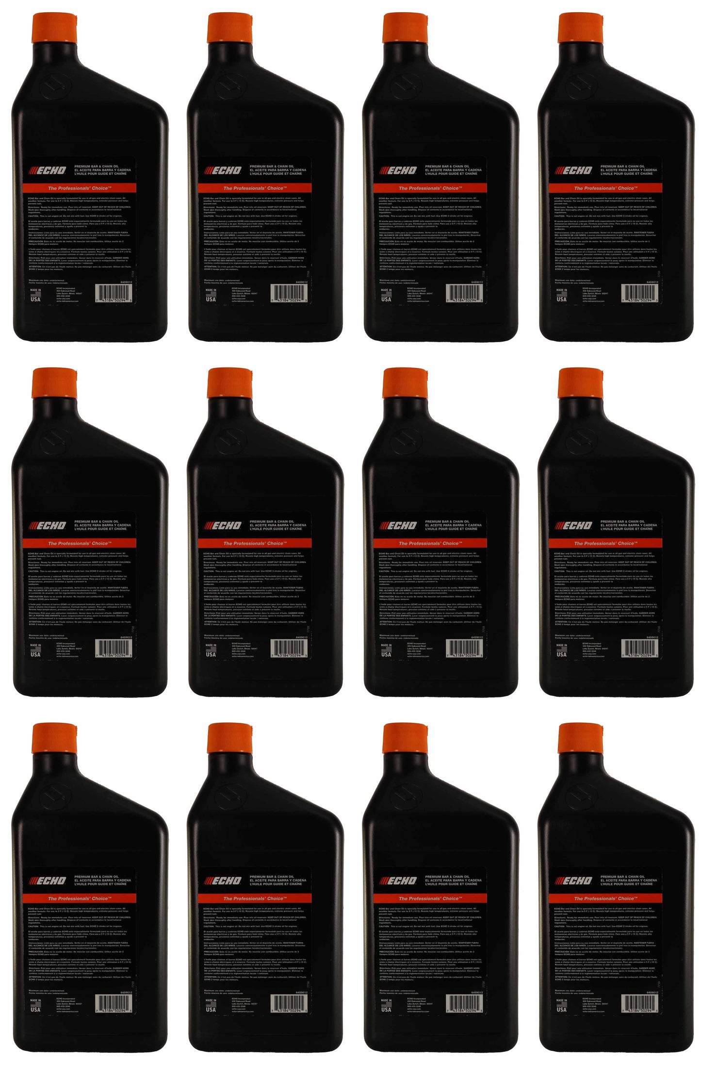 Echo Original Equipment 12-PACK Premium Bar and Chain Oil (1 Quart Bottle) - 6459012