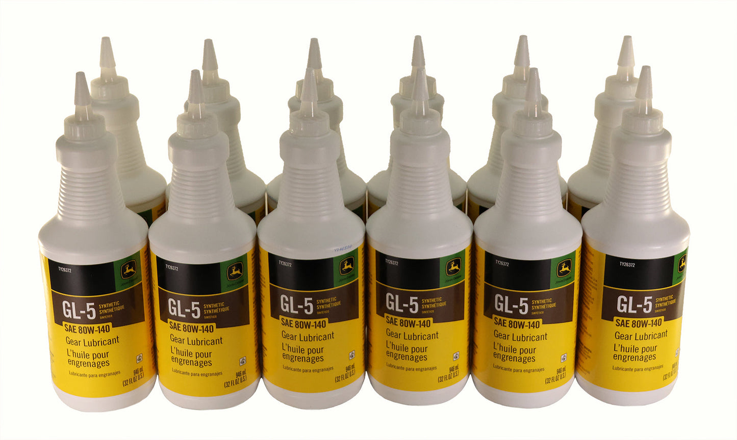 John Deere Original Equipment (12 PACK) GL-5 Synthetic SAE 80W-140 Gear Lubricant - TY26372