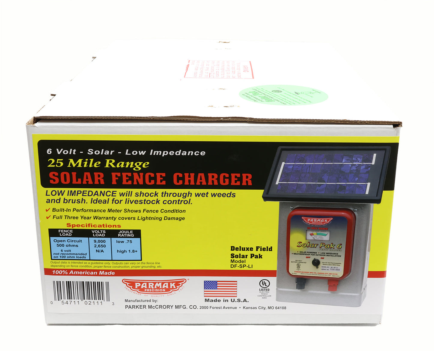 Parmak Deluxe Field Solar Pak 6V. Solar Fence Charger - 102111