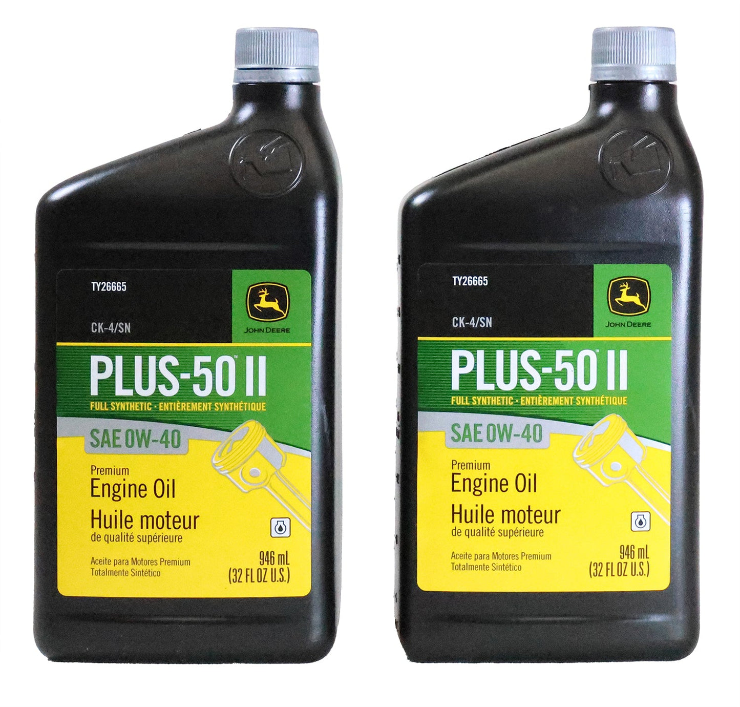 John Deere (2 PACK) Plus-50 II Full Synthetic SAE 0W-40 Engine Oil - TY26665