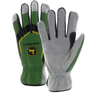 John Deere Men's Cowhide Spandex Back Glove (2XL) - LP67363
