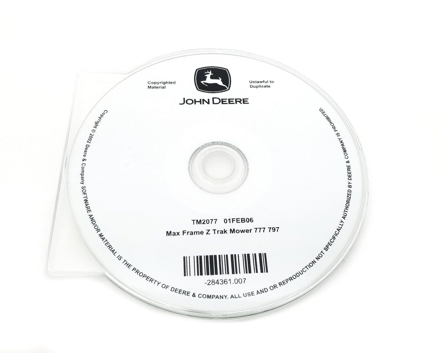 John Deere 777 and 797 MAX-Frame ZTRAK Technical Manual CD - TM2077CD