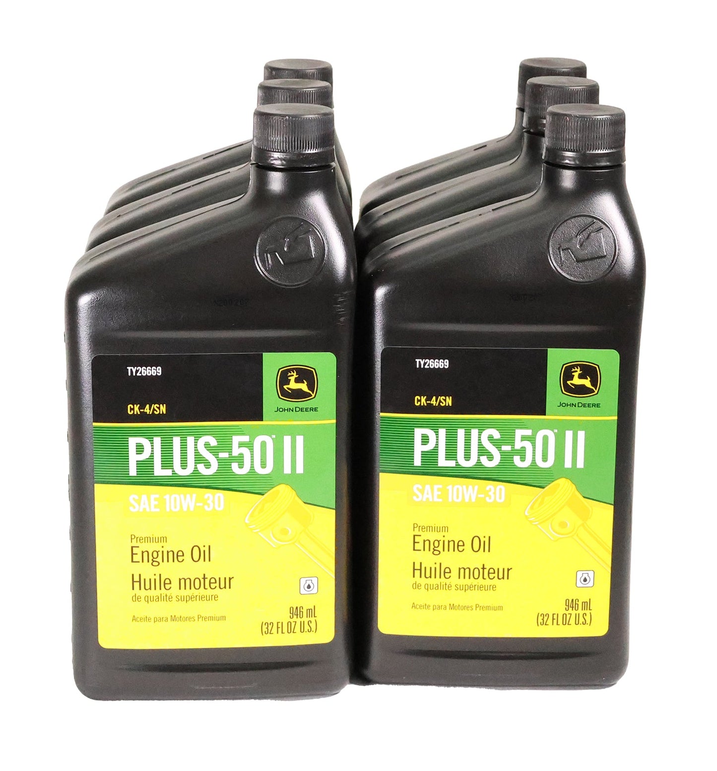 John Deere Original Equipment (6 PACK) Plus-50 II SAE 10W-30 Quart Engine Oil - TY26669