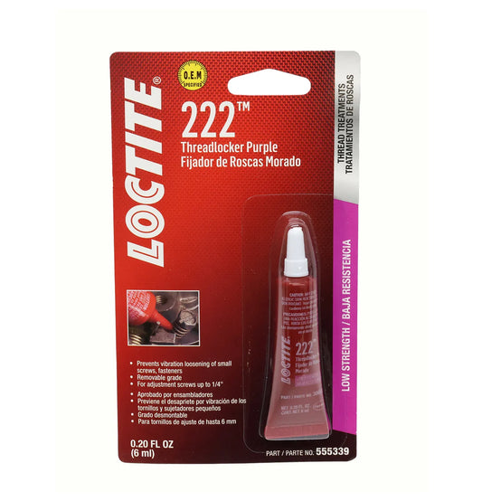 John Deere Original Equipment Loctite® Threadlocker 222™ Purple Low Strength Adhesive, 6 Ml (0.20 Fluid Oz) Tube - PM38653