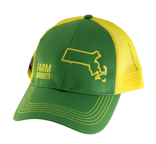 John Deere green Farm Massachusetts mesh-back cap, rear side