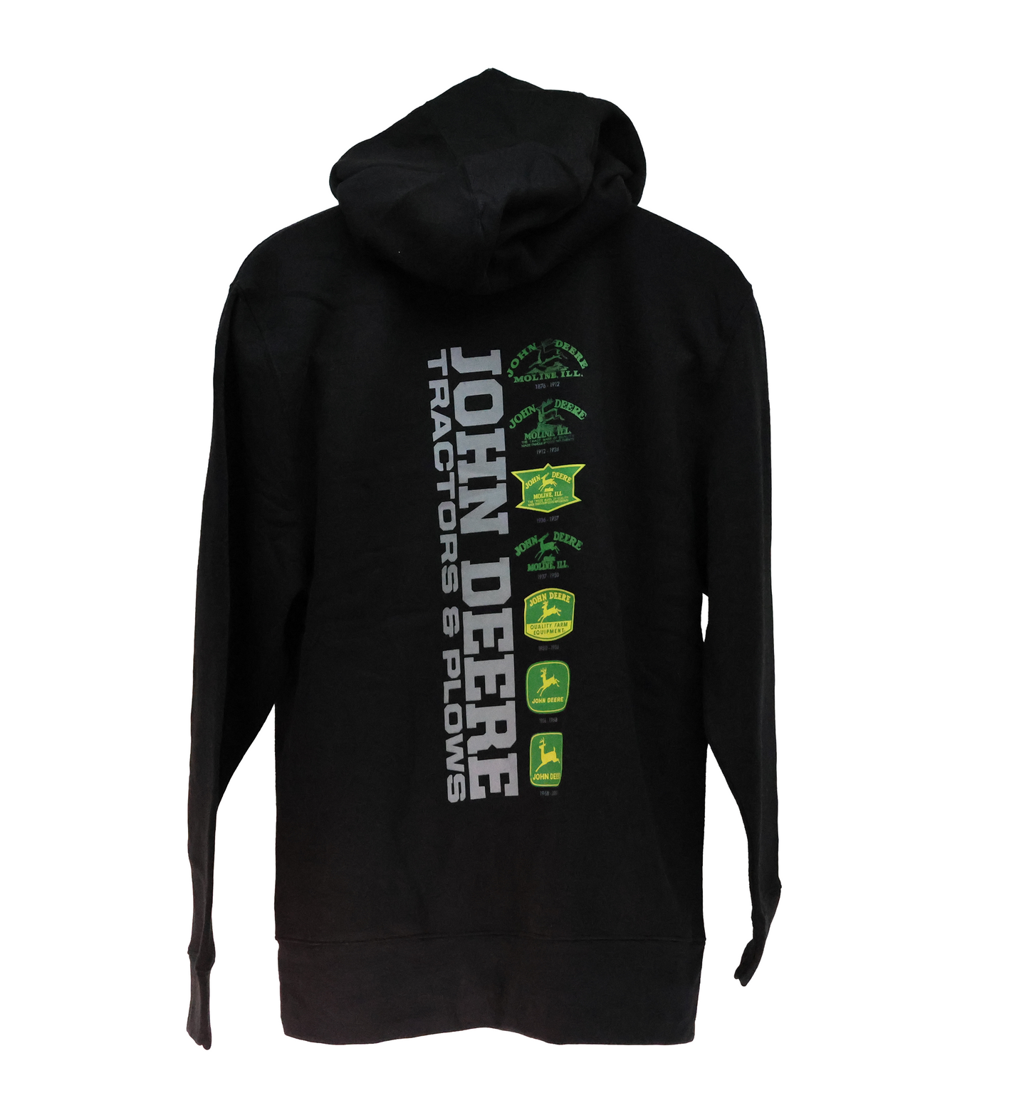 John Deere Mens Black Tractor & Plows Hoodie Medium - LP79303