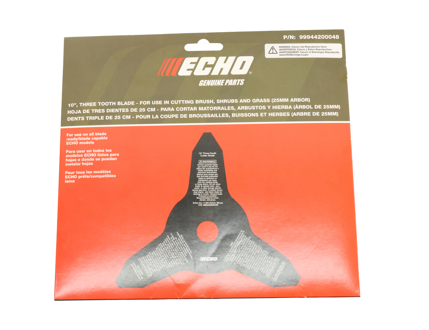 Echo Original Equipment 3 Cutter Metal Blade 25MM 10" - 99944200048