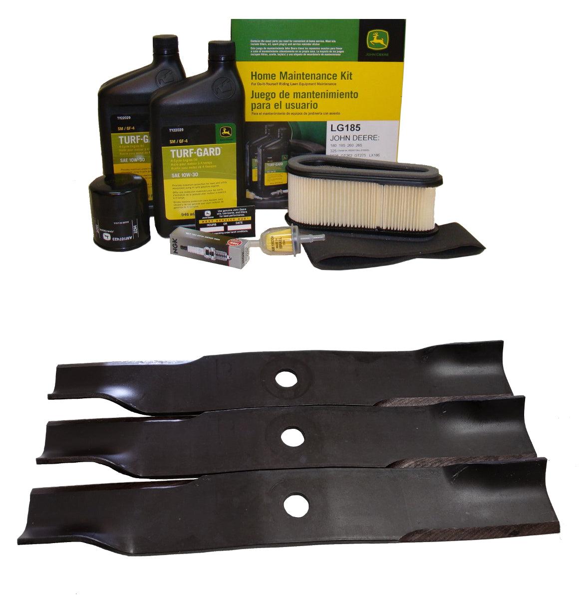 John Deere Original Equipment Model LX186 Maintenance Kit + Highlift Blades, 48" Mower Deck