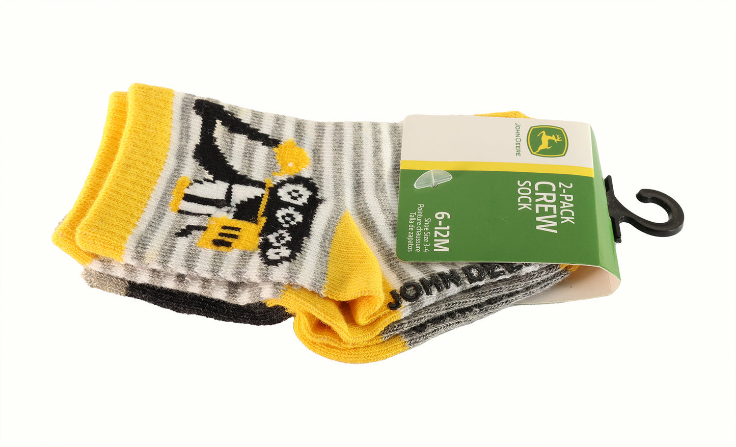 John Deere Construction Equipment Crew Socks Size 6-12 Months - LP74744